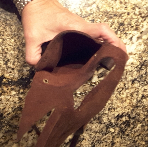 Small clutch with chain strap, handmade, leather. - Picture 6 of 6